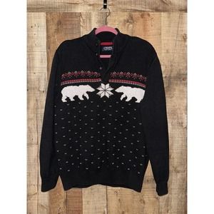Chaps Black Polar Bear Holiday Christmas Sweater Men’s Size Large